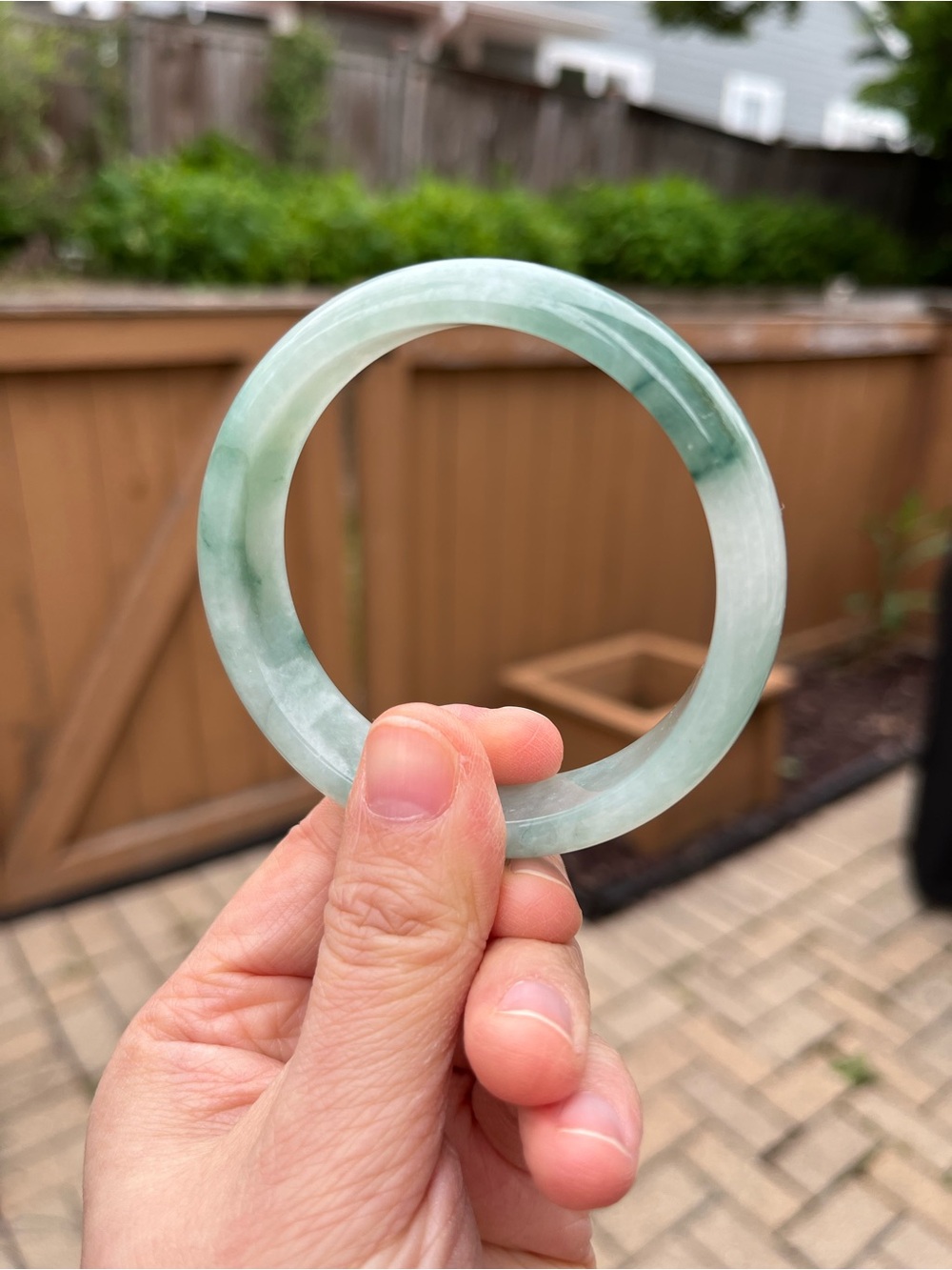 BW108-L 58.5mm Certified Untreated Grade A Burmese Jadeite Bangle Jade Bracelet